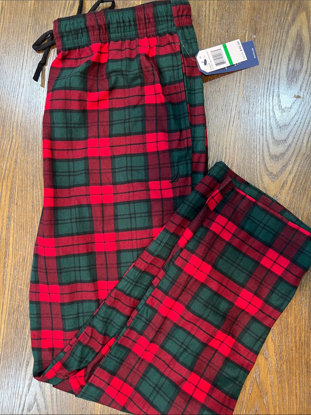 Men’s Plaid Lounge Pants - Red Green Tartan